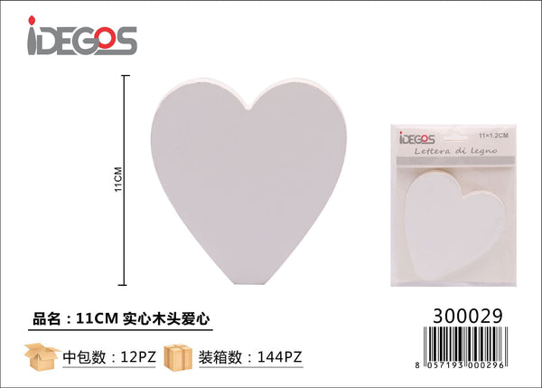 Cuore decorativo in legno, 11 cm