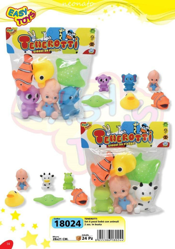 Tenerotti, set bebè e animali 6 pezzi EA18024