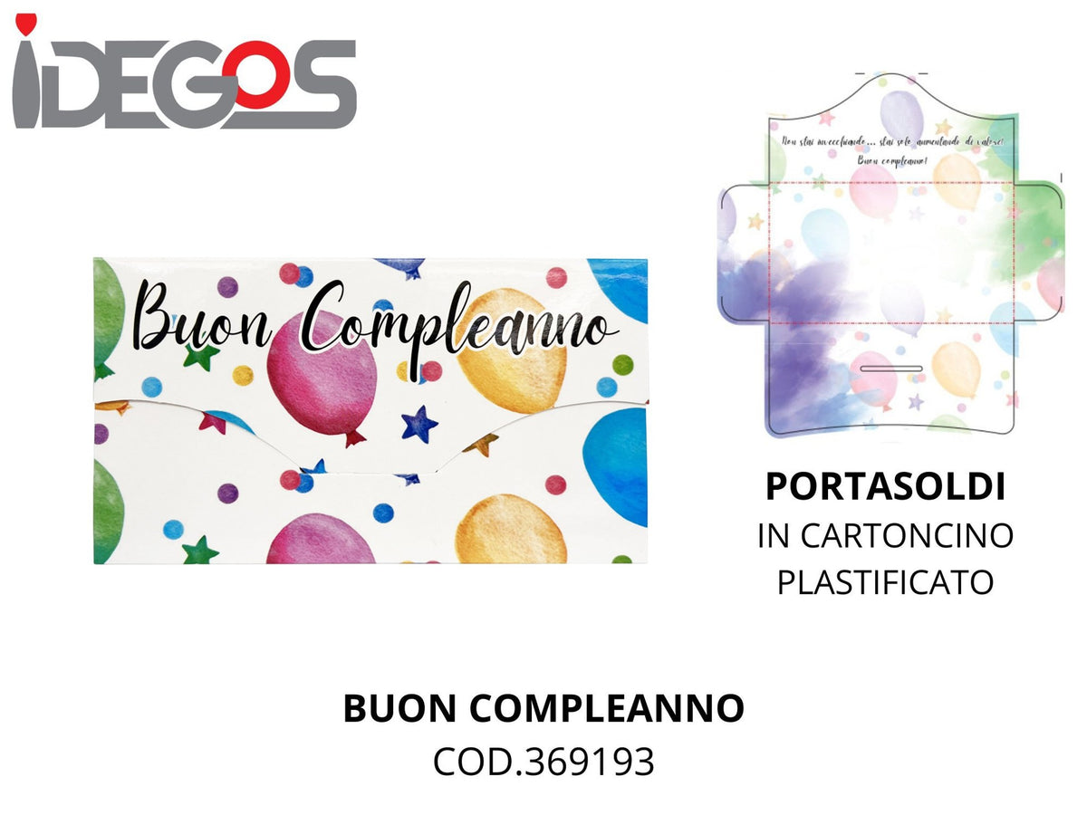 Biglietto portasoldi, buon compleanno