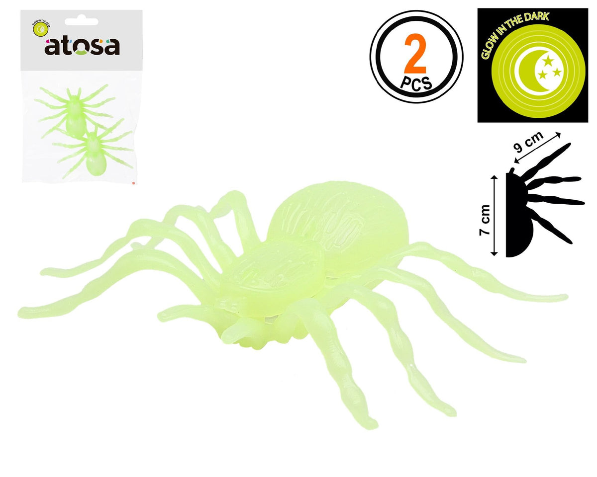 Ragni decorativi fosforescenti Halloween — 2 pezzi