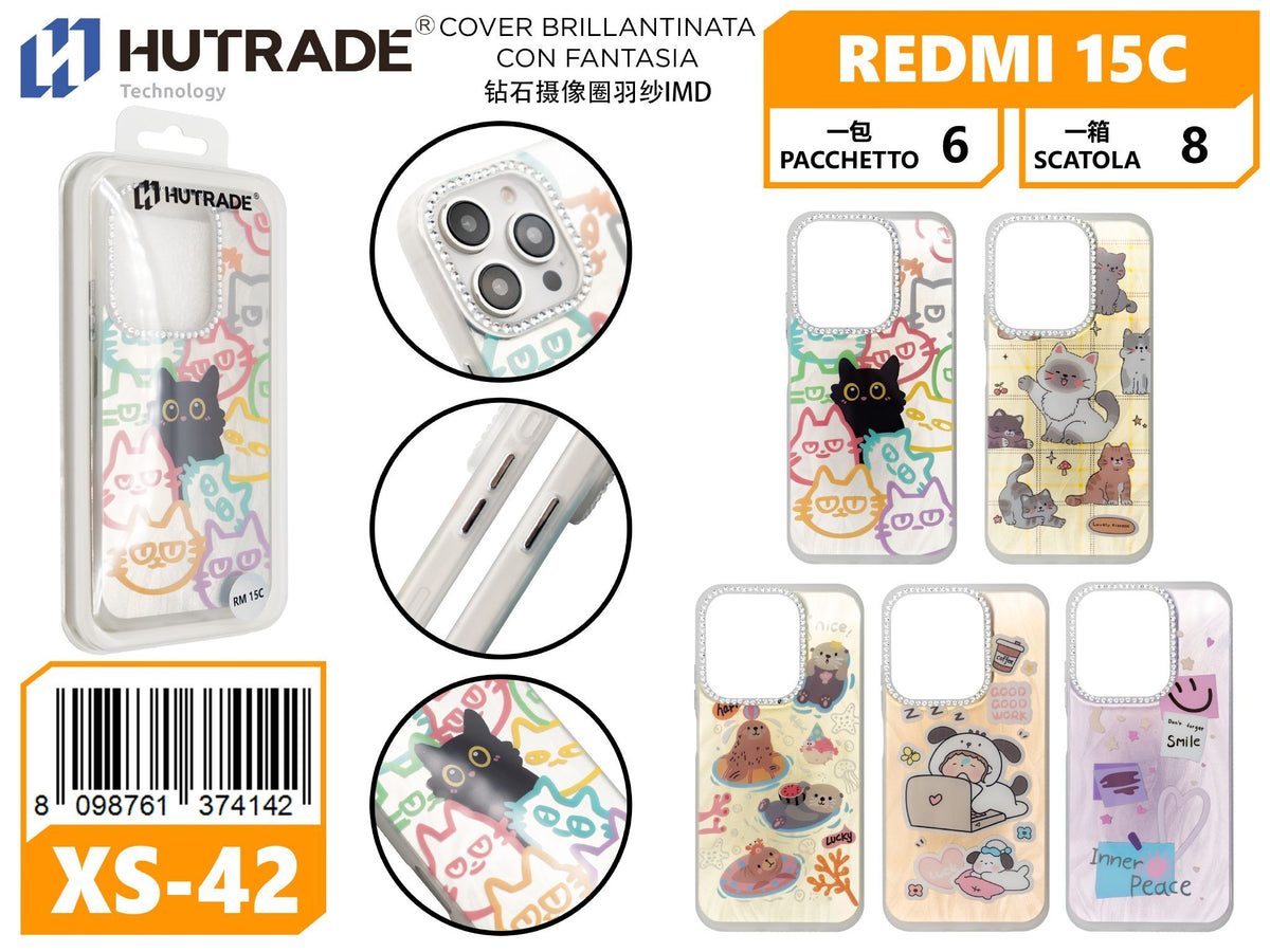 XS-42 COVER BRILLANTINATA CON FANTASIA REDMI 15C