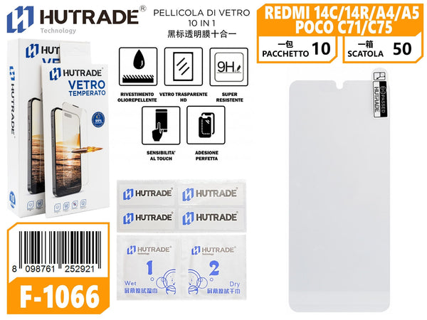 PELLICOLA DI VETRO 10 IN 1 REDMI 14C/14R REDMI A4/A5 POCO C71/C75
