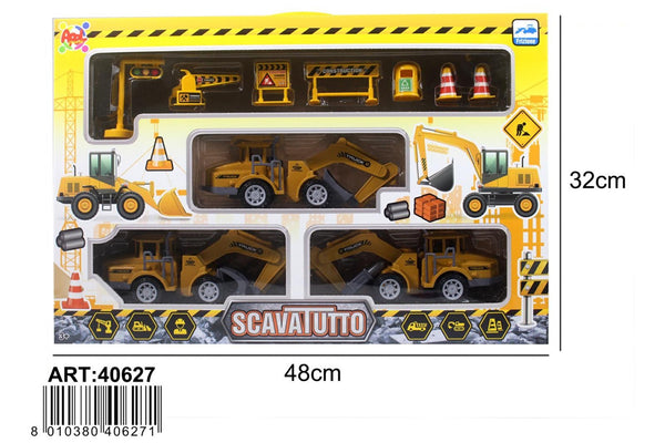 Set 3 mezzi da cantiere giocattolo AP40627