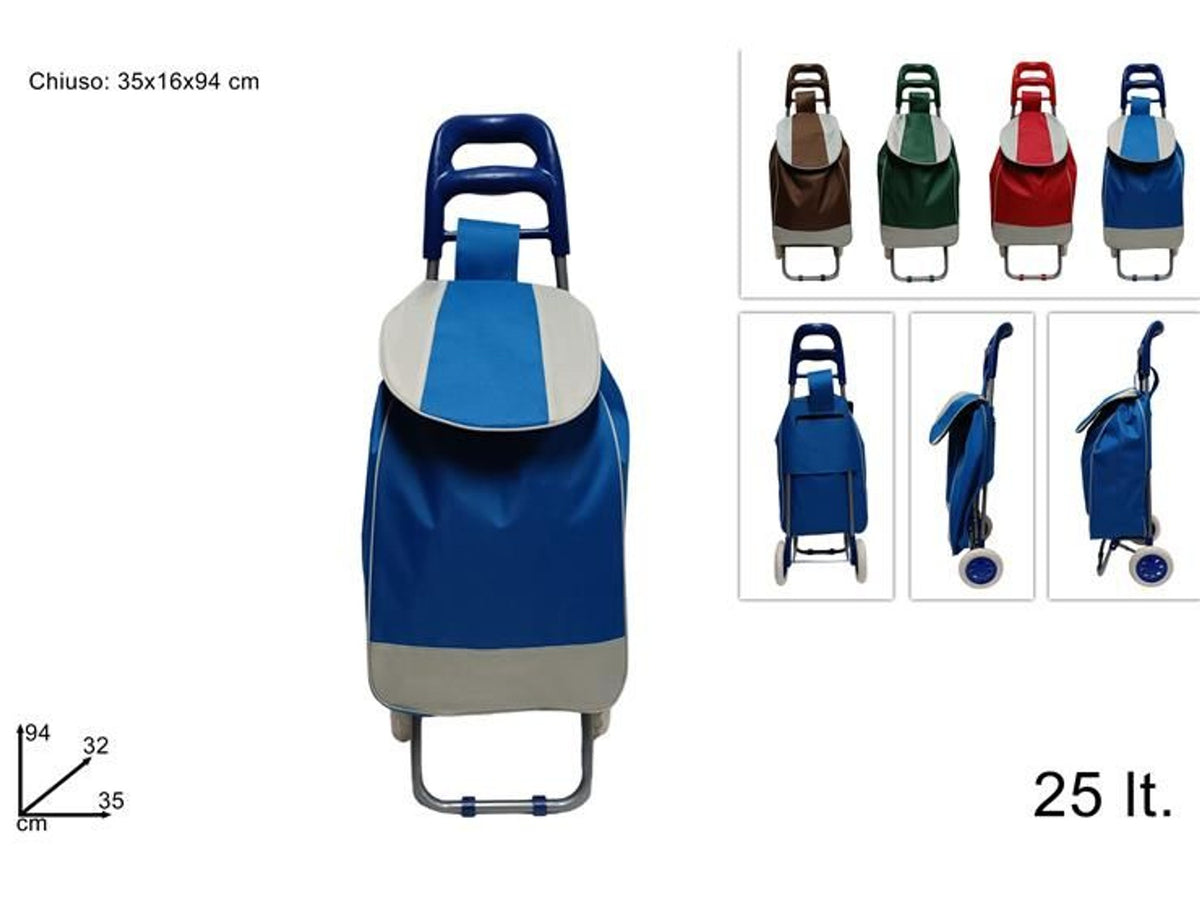 Carrello spesa 25lt tessuto strisce 4 col.