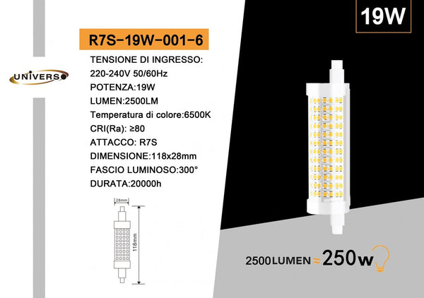 Lampadina R7S Universo – R7S-19W-001-6