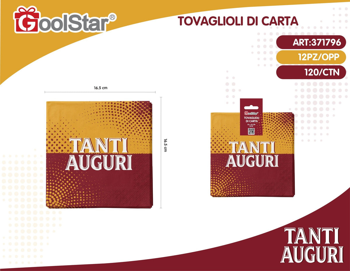 Tovaglioli di carta rosso giallo