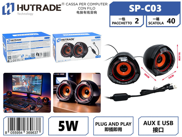 SP-C03 CASSA PER COMPUTER CON FILO