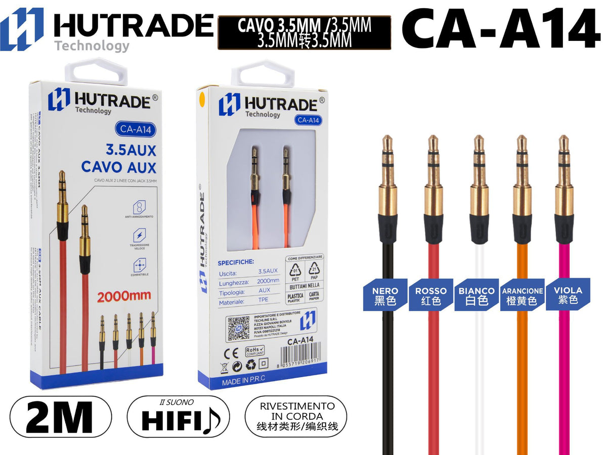 CA-A14 CAVO AUX COLORATA 2M
