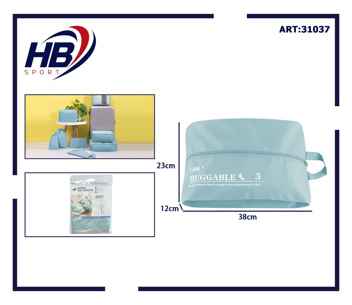 BORSA DA VIAGGIO 38 23 12 cm