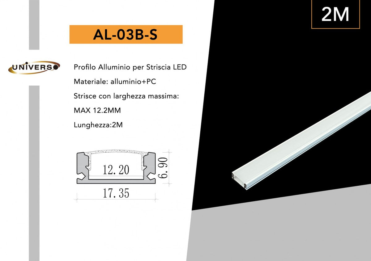 Profilo per strisce LED – AL-03B-S