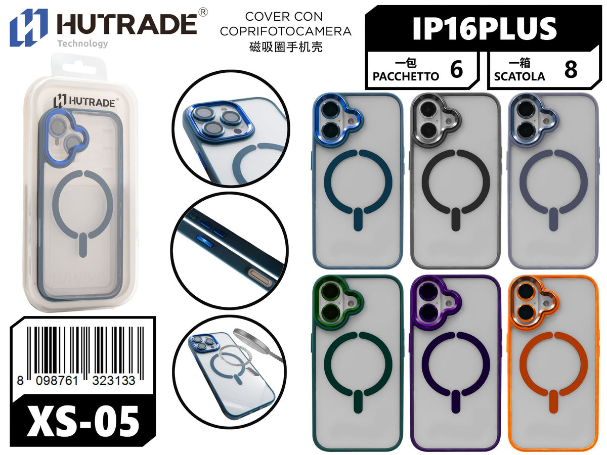 XS-05 COVER TRASPARENTE BORDO COLORATA MAGSAFE IP16 PLUS