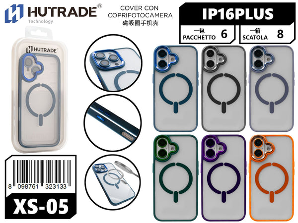 XS-05 COVER TRASPARENTE BORDO COLORATA MAGSAFE IP16 PLUS