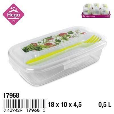 Contenitore pranzo con posate – 0.5L – 020442