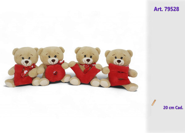 Set 4 orsi peluche con scritta love