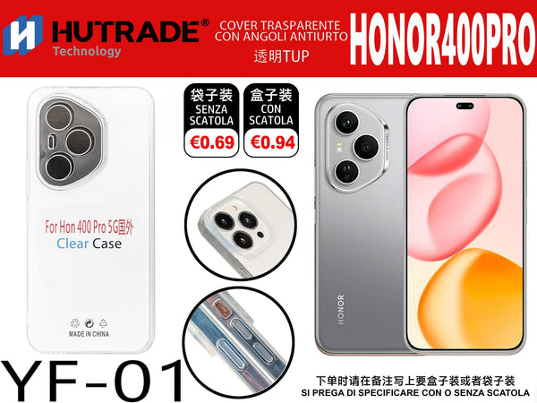 COVER TRASPARENTE HONOR 400 PRO – YF01 011963
