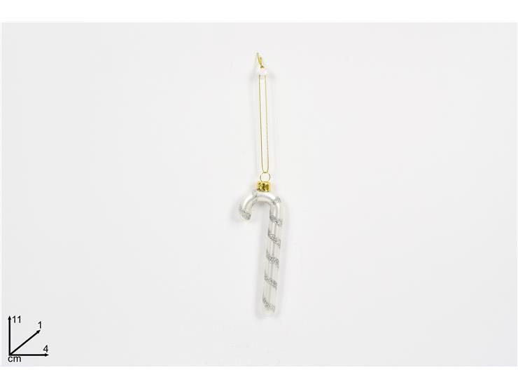 BASTONCINO VETRO 11 cm BIANCO SILVERKS22-DUE-209 WHITESILVER