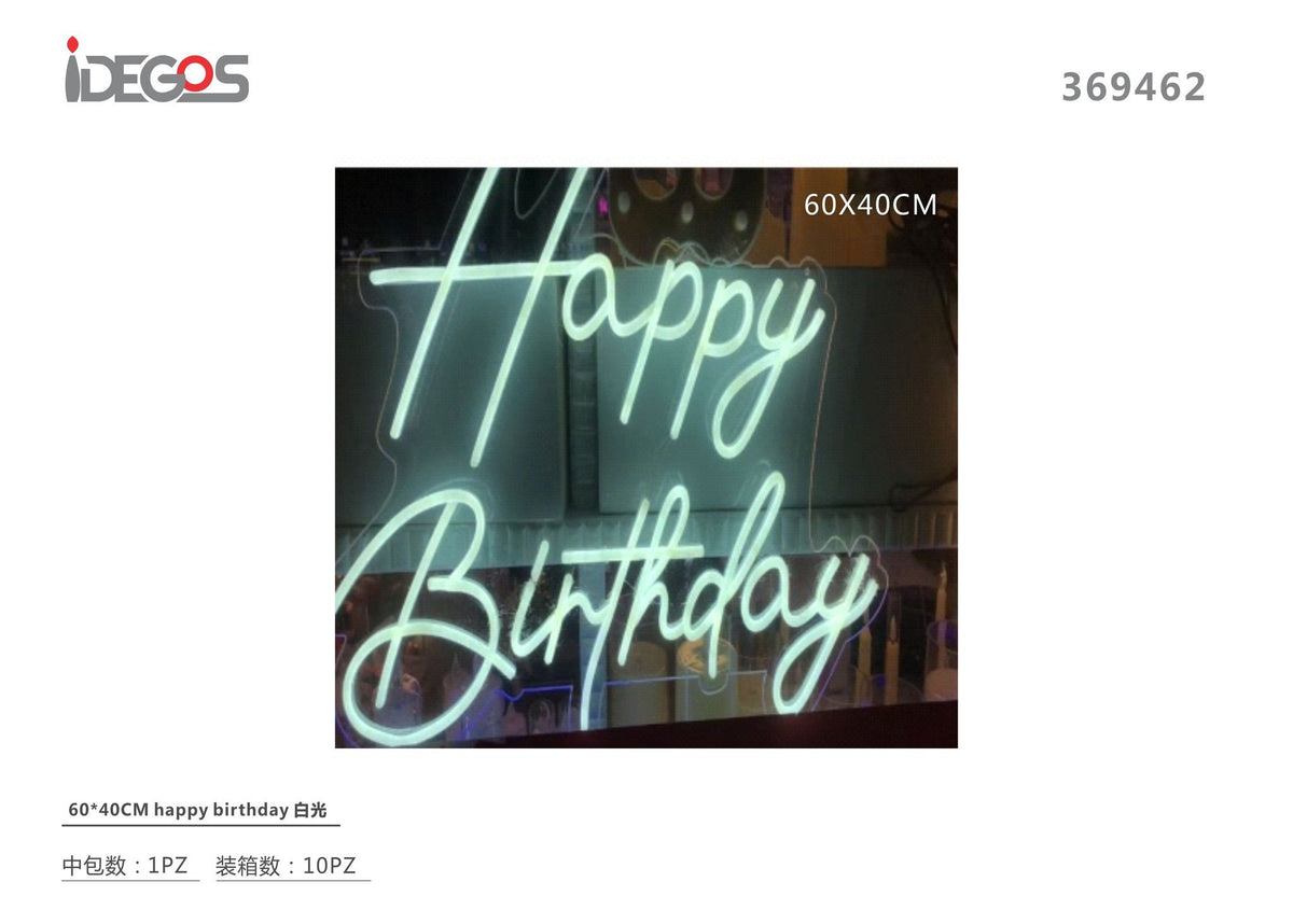 Scritta luminosa Happy Birthday