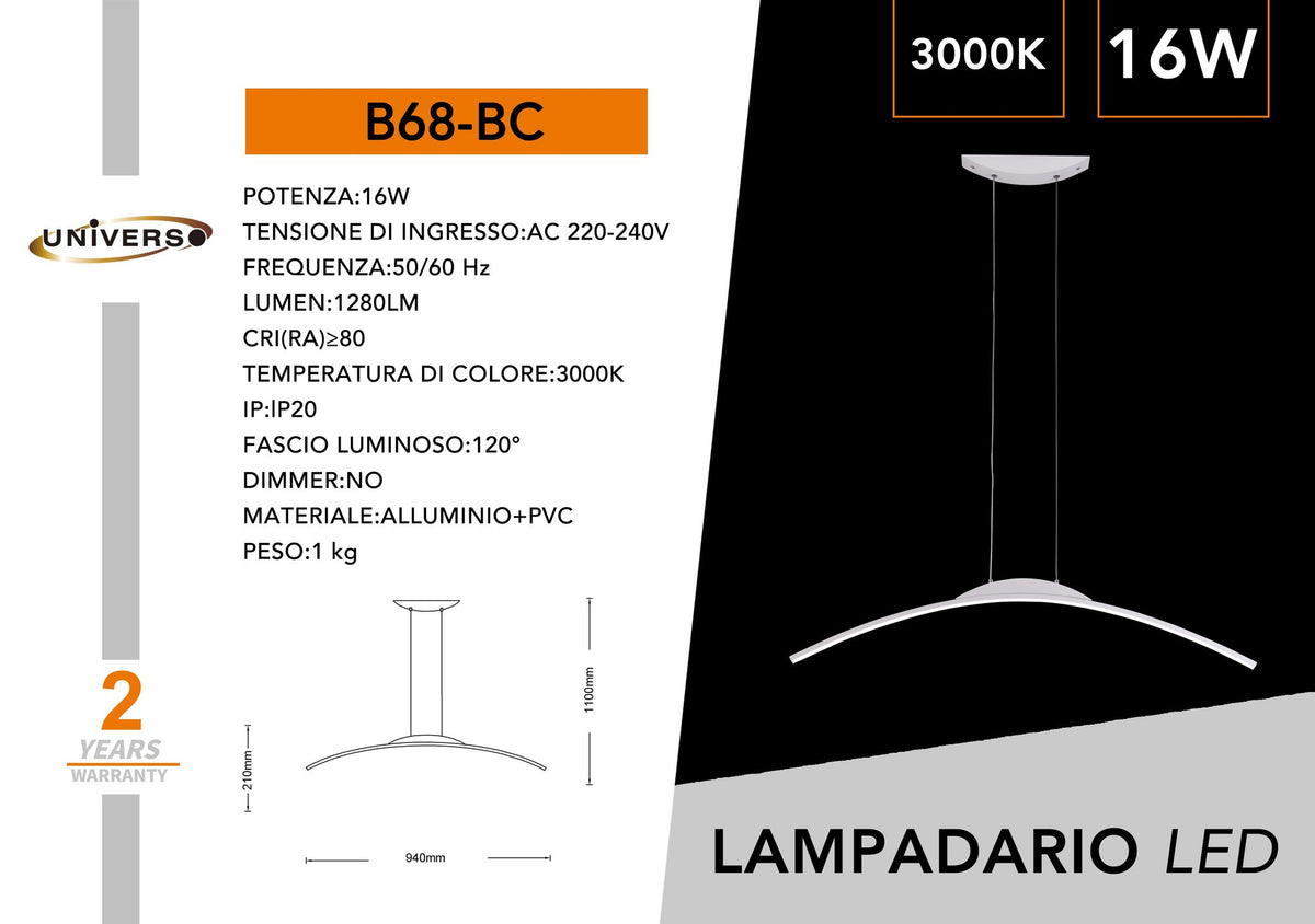 Lampada Da Soffitto Universo – B68-BC