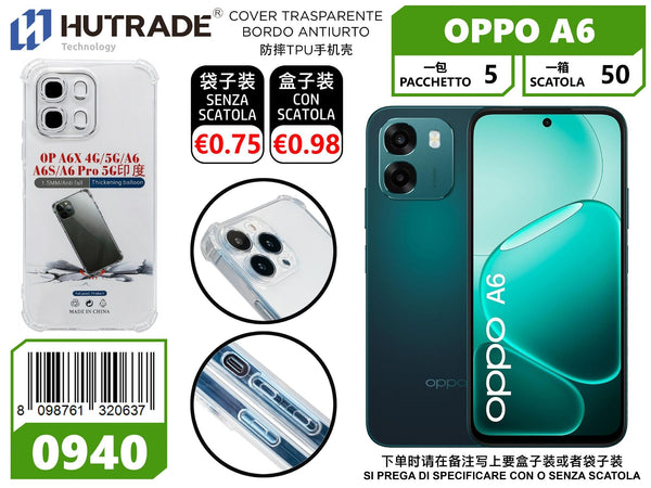 COVER TRASPARENTE BORDO ANTIURTO OPPO A6 – 0940 014398