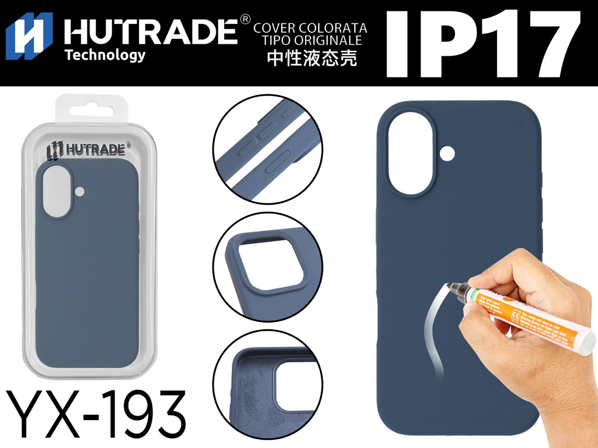 YX-193 COVER COLORATA IN GOMMA IP17 BLU SCURO