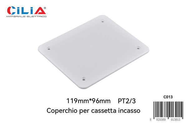 Coperchio per scatola da incasso PT2/3, 119 × 96 mm