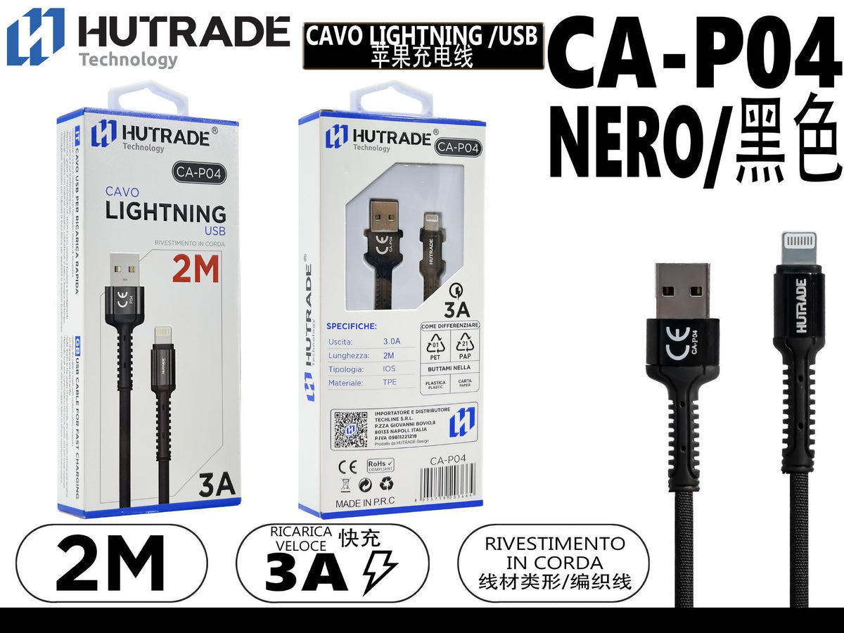 CA-P04 CAVO LIGHTNING 2 METRO 3A NERO