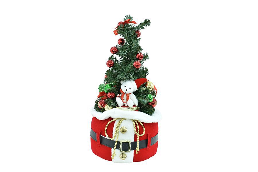 Albero con sacco 65cm con led 700 rosso