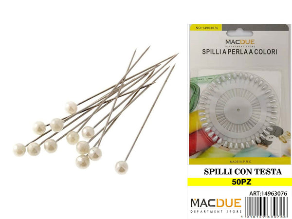 Spilli con testa perlata