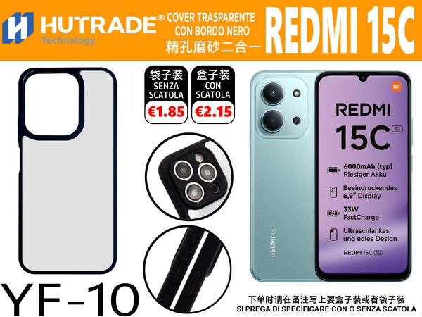 COVER TRASPARENTE CON BORDO NERO REDMI 15C/POCO C85 – YF10 660035