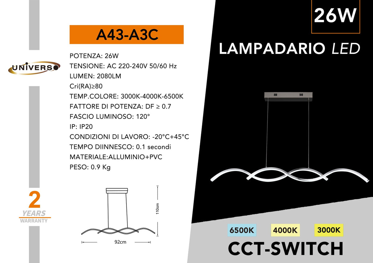 Lampadario Da Soffitto Universo – A43-A3C