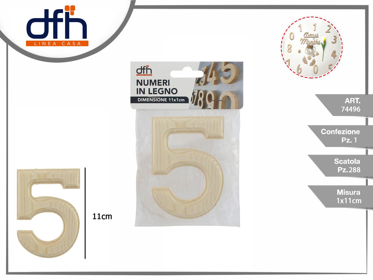 Targhetta numero di legno