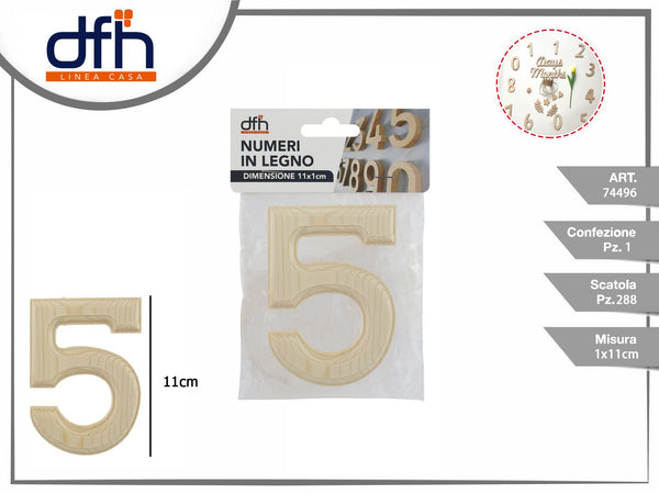 Targhetta numero di legno