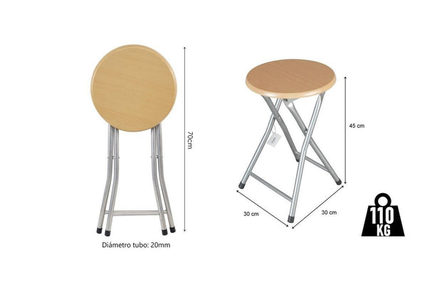 Sgabello metallo base legno