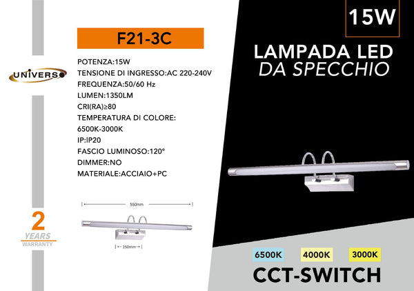 Lampada per specchio – F21-3C