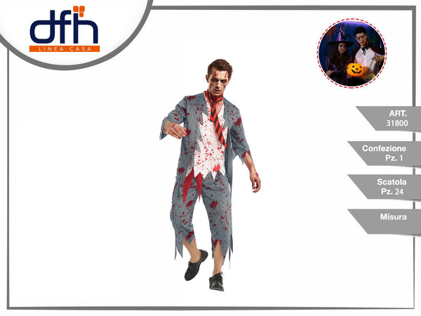 Costume da zombie per uomo con effetto strappato