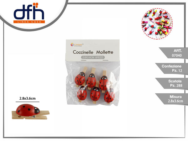 COCCINELLE MOLLETTE 6 pz 2.8 × 3.6 cm