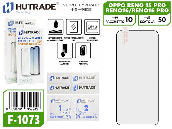 F-1073 PELLICOLA DI VETRO 4D COPERTURA TOTALE 10 IN 1 OPPO RENO 15PRO/RENO 16/RENO 16 PRO