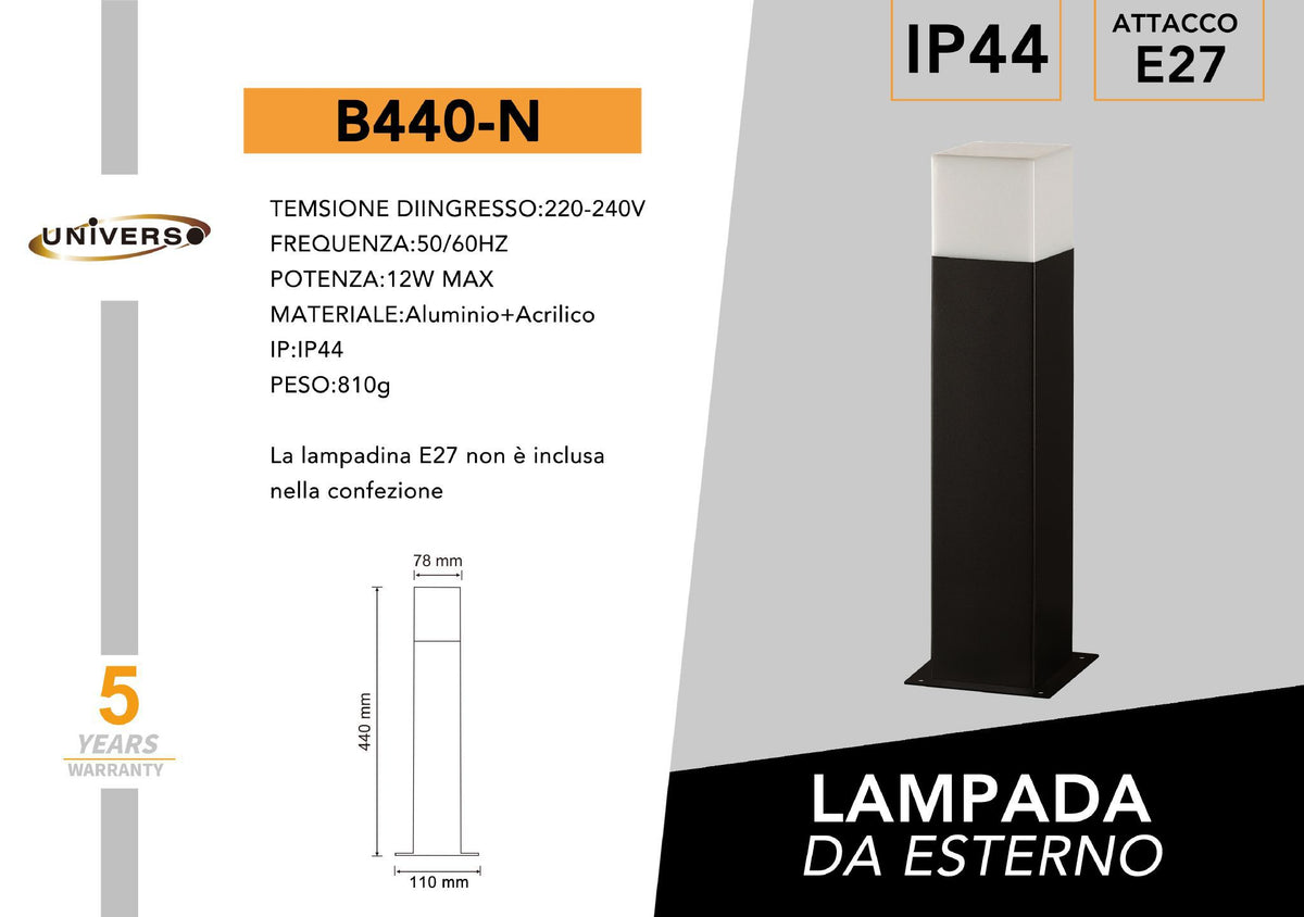 Luce da giardino e da percorso – B440-N
