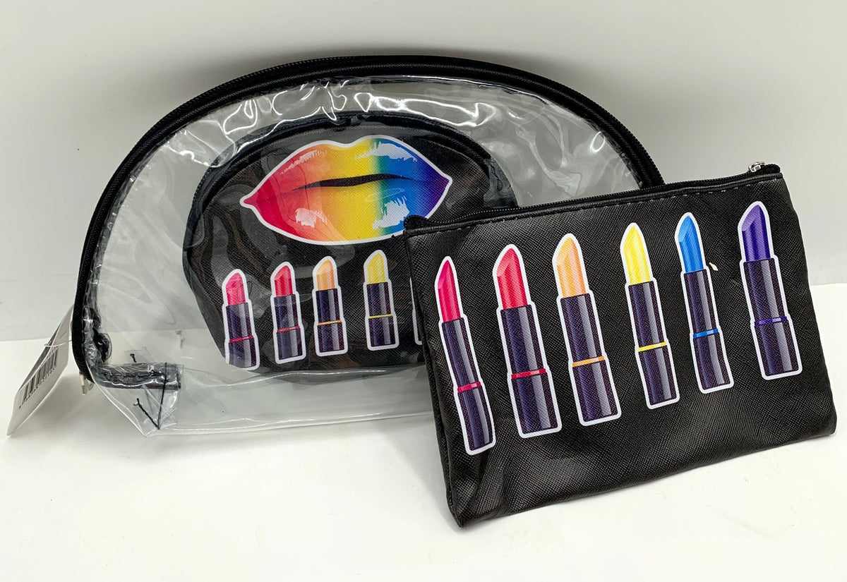 Set 3 pochette con busta trasparente, assortito 12114S