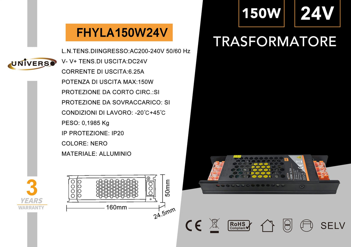 Alimentatore LED – FHYLA150W24V