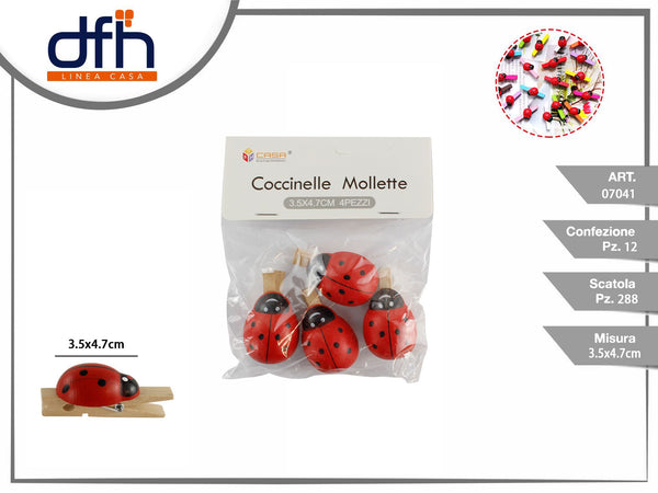 COCCINELLE MOLLETTE 4 pz 3.5 4.7 cm