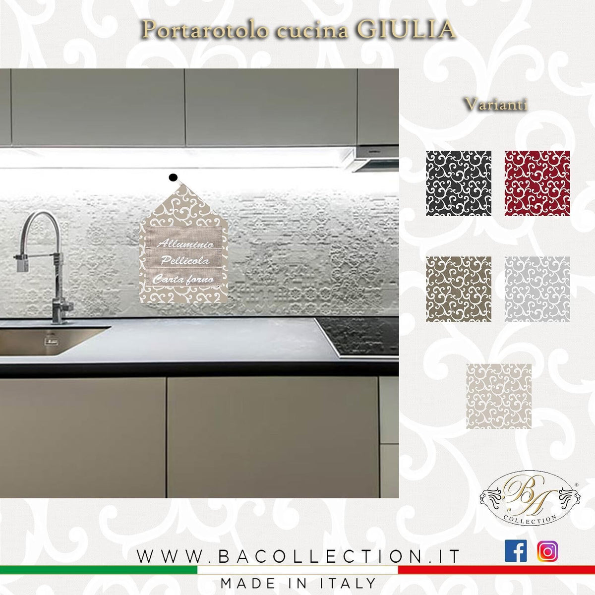 Portarotolo da cucina GIULIA