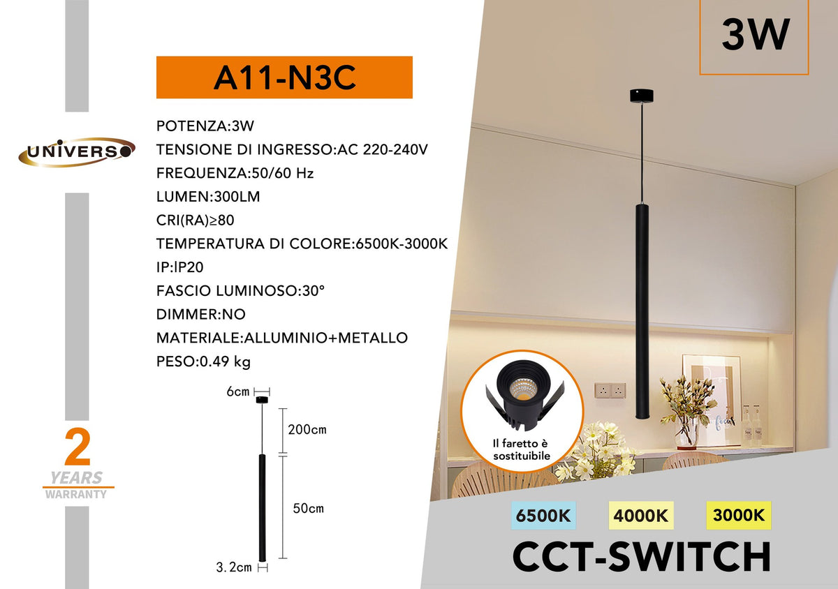 Lampada Da Soffitto Universo – A11-N3C