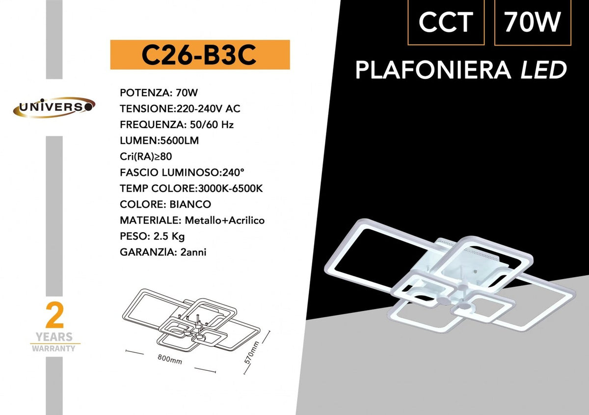 Lampada Da Soffitto Universo – C26-B3C
