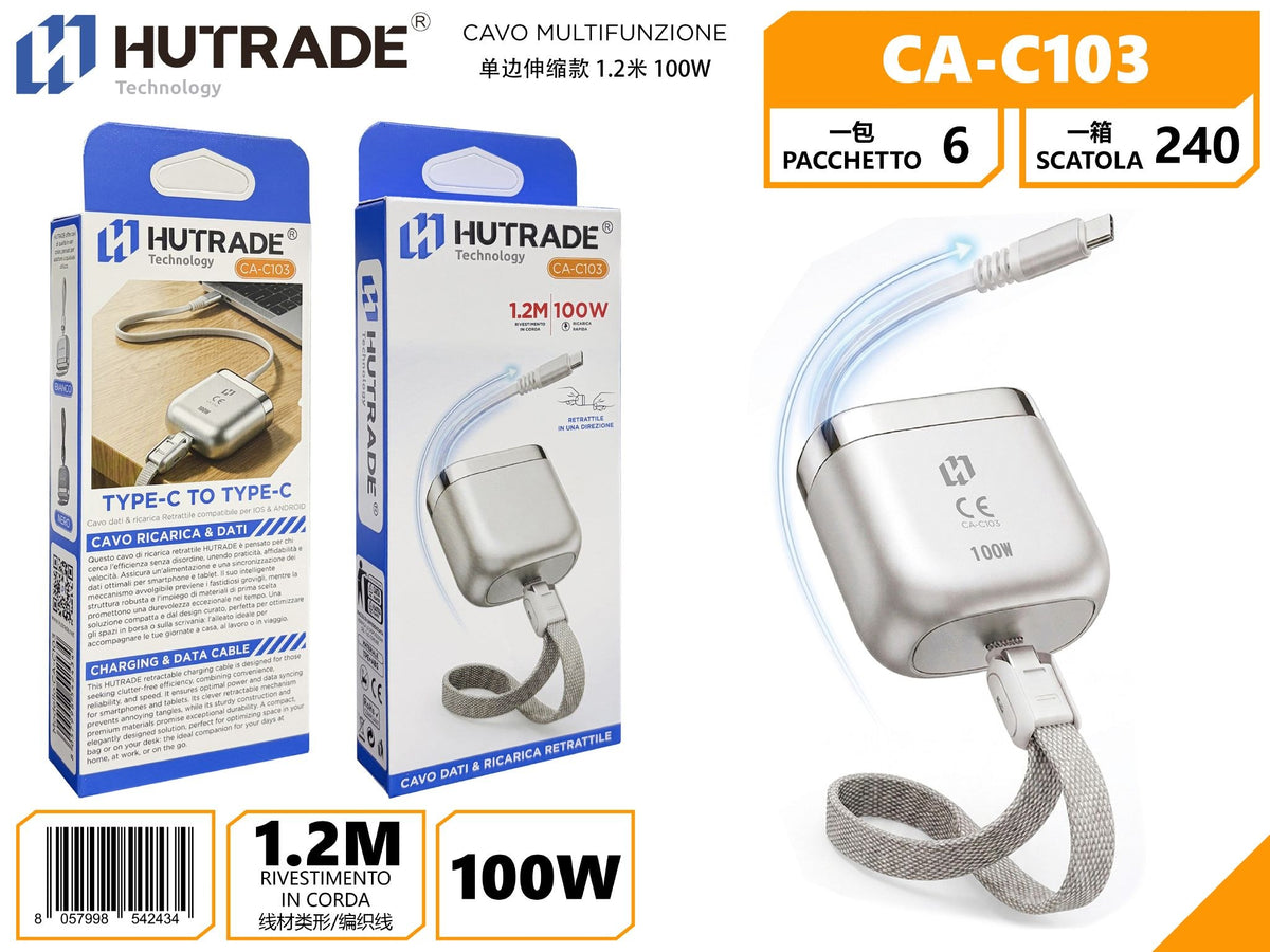 Cavo USB-C a USB-C retrattile CA-C103