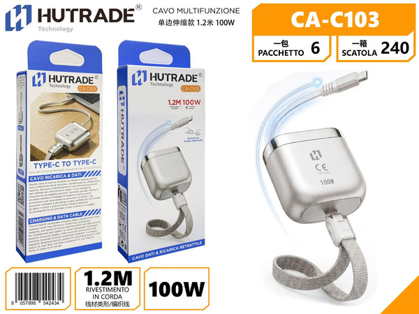Cavo USB-C a USB-C retrattile CA-C103