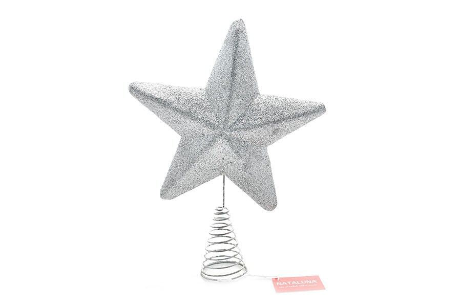 PUNTALE ALBERO 19 cm C/GLITTER MOD.119 ARGENTO