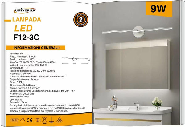 Lampada per specchio – F12-3C
