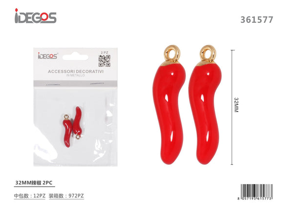 Set di 2 decorazioni Peperoncino rosso