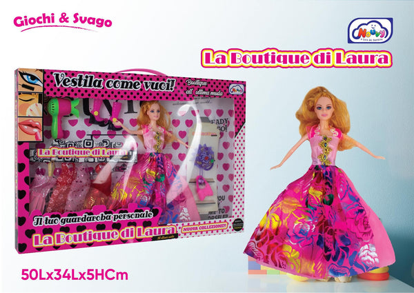 La Boutique di Laura, bambola con abiti e accessori NO1261